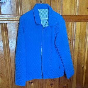 Blue Quilted Jacket reversible to Seer Sucker!